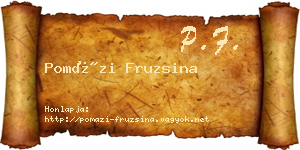 Pomázi Fruzsina névjegykártya